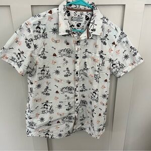 Eighth Avenue Short Sleeve Halloween Print Button Down Shirt Medium